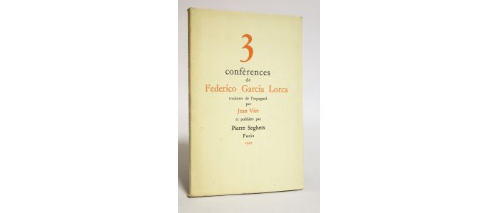 GARCIA LORCA : Trois conférences - Edition Originale - Edition-Originale.com