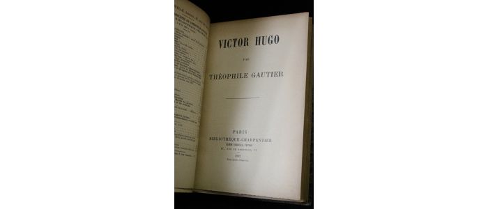 GAUTIER : Victor Hugo - Prima edizione - Edition-Originale.com