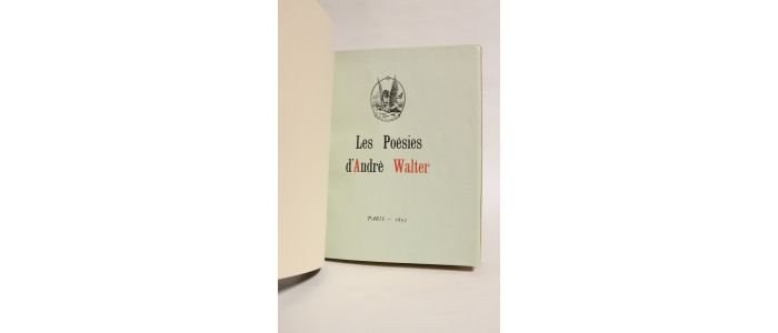 GIDE : Les poésies d'André Walter - Erste Ausgabe - Edition-Originale.com