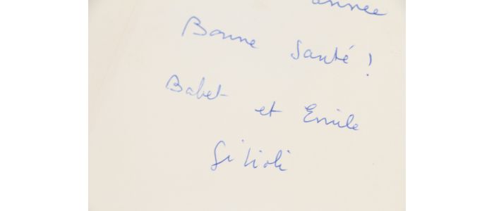 GILIOLI : Carte de voeux lithographiée dédicacée à Georges Raillard - Libro autografato, Prima edizione - Edition-Originale.com