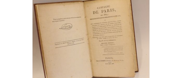 GIRAUD : Campagne de Paris, en 1814, précédée d'un coup-d'oeil sur celle de 1813... - First edition - Edition-Originale.com