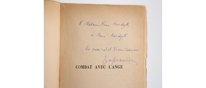 GIRAUDOUX : Combat avec l'Ange - Autographe, Edition Originale - Edition-Originale.com
