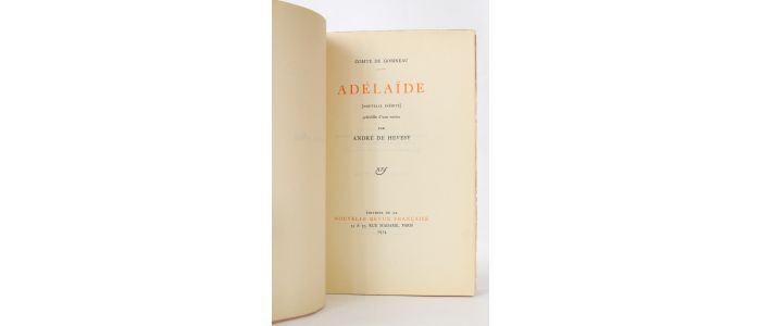 GOBINEAU : Adélaïde - Erste Ausgabe - Edition-Originale.com