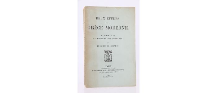 GOBINEAU : Deux études sur la Grèce moderne - Prima edizione - Edition-Originale.com