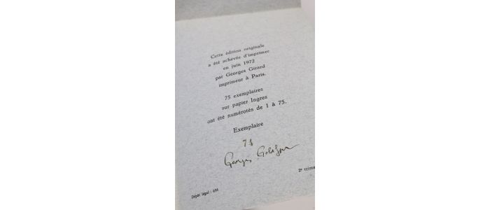 GOLDFAYN : Rien ne va plus - Signed book, First edition - Edition-Originale.com