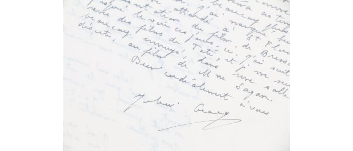 GRACQ : Importante lettre autographe signée de Julien Gracq adressée à son proche ami et monographe Ariel Denis lui proposant d'être l'auteur de sa biographie dans la collection Poètes d'aujourd'hui de Seghers et sur les films qu'il a vus récemment : 