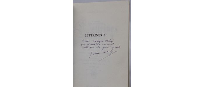 GRACQ : Lettrines 2 - Libro autografato, Prima edizione - Edition-Originale.com