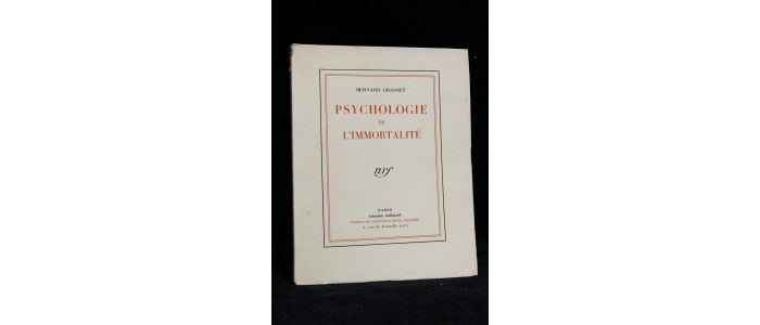 GRASSET : Psychologie de l'immortalité - Edition Originale - Edition-Originale.com
