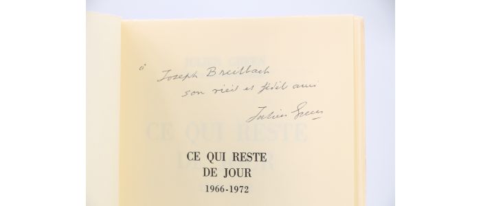 GREEN : Ce qui reste de jour 1966-1972 - Libro autografato, Prima edizione - Edition-Originale.com