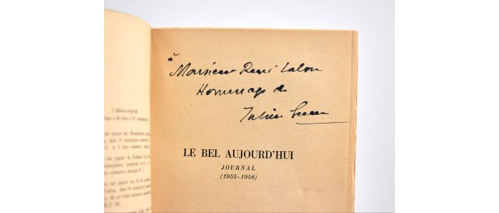 GREEN : Le bel aujourd'hui. Journal (1955-1958) - Libro autografato, Prima edizione - Edition-Originale.com