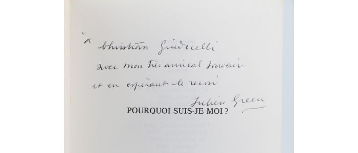 GREEN : Pourquoi suis-je moi ? Journal 1993-1996 - Signed book, First edition - Edition-Originale.com