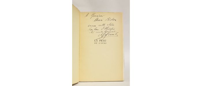 GRIAULE : La peau de l'ours - Libro autografato, Prima edizione - Edition-Originale.com