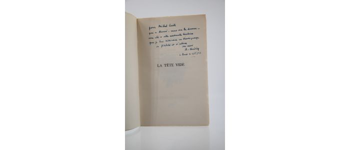 GUERIN : La Tête vide - Autographe, Edition Originale - Edition-Originale.com