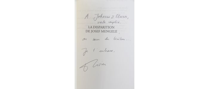 GUEZ : La disparition de Josef Mengele - Autographe, Edition Originale - Edition-Originale.com