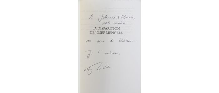 GUEZ : La disparition de Josef Mengele - Signed book, First edition - Edition-Originale.com