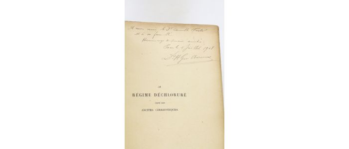 GUILHAUME : Le régime déchloruré dans les ascites cirrhotiques - Prima edizione - Edition-Originale.com