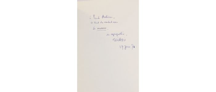 GUILLEVIC : Paroi - Libro autografato, Prima edizione - Edition-Originale.com
