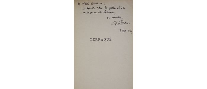 GUILLEVIC : Terraqué - Autographe, Edition Originale - Edition-Originale.com