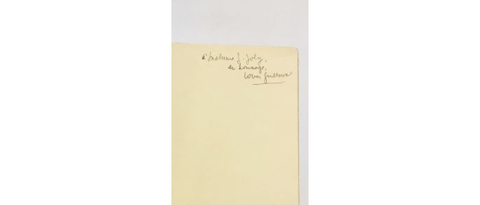 GUILLOUX : Souvenirs sur G. Palante - Autographe, Edition Originale - Edition-Originale.com