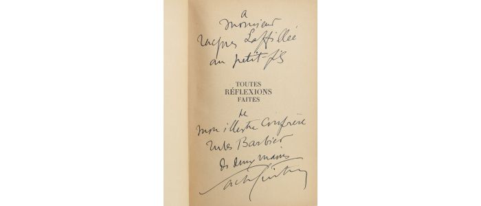 GUITRY : Toutes réflexions faites - Signed book, First edition - Edition-Originale.com