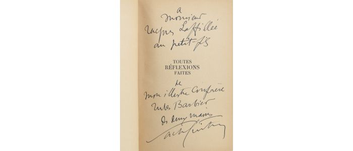 GUITRY : Toutes réflexions faites - Autographe, Edition Originale - Edition-Originale.com