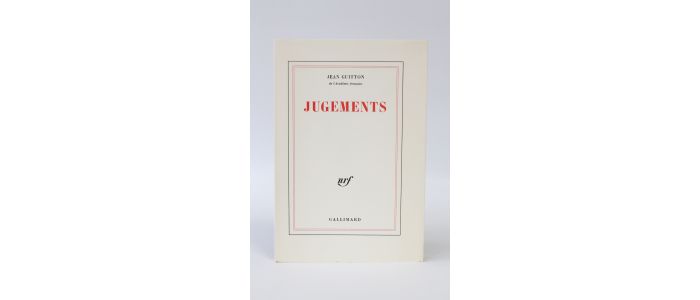 GUITTON : Jugements - Edition Originale - Edition-Originale.com