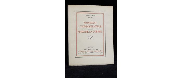 HAMP : Théâtre II : Monsieur l'administrateur. - Madame la guerre - Edition Originale - Edition-Originale.com