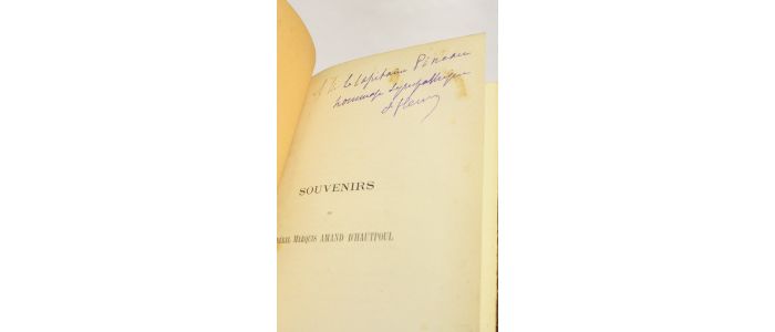 HAUTPOUL : Souvenirs sur la Révolution l'Empire et la Restauration, mémoires inédits publiés par le comte Fleury - Signed book, First edition - Edition-Originale.com