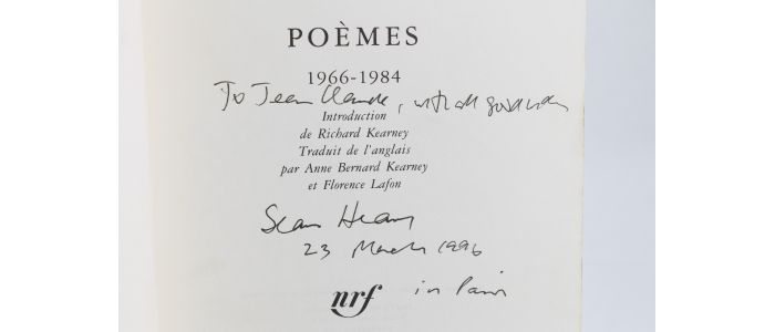 HEANEY : Poèmes 1966-1984 - Autographe, Edition Originale - Edition-Originale.com