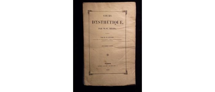 HEGEL : Cours d'esthétique - First edition - Edition-Originale.com