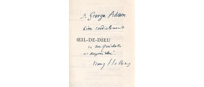 HELLENS : Oeil-de-Dieu - Signed book, First edition - Edition-Originale.com