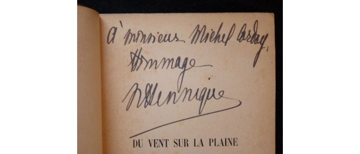 HENNIQUE : Du vent sur la plaine - Autographe, Edition Originale - Edition-Originale.com