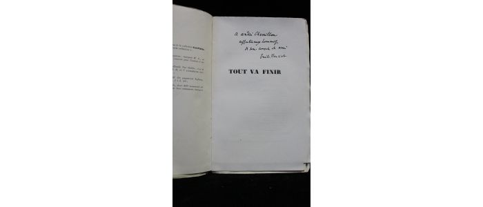 HENRIOT : Tout va finir - Autographe, Edition Originale - Edition-Originale.com