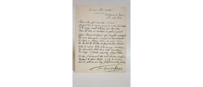 HEREDIA : A une ville morte - Poème manuscrit autographe signé de José Maria de Hérédia - Autographe, Edition Originale - Edition-Originale.com