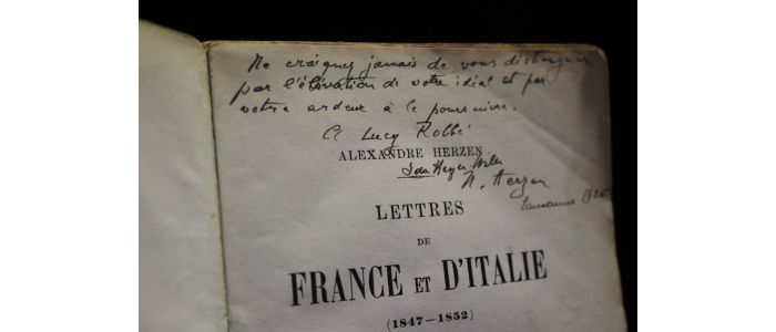 HERZEN : Lettres de France et d'Italie (1847-1852) - Signed book, First edition - Edition-Originale.com