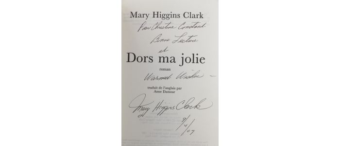 HIGGINS CLARK : Dors ma jolie - Libro autografato, Prima edizione - Edition-Originale.com