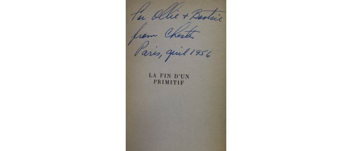 HIMES : La fin d'un primitif - Autographe, Edition Originale - Edition-Originale.com