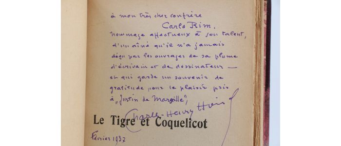 HIRSCH : Le tigre et le coquelicot - Autographe, Edition Originale - Edition-Originale.com