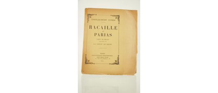 HIRSCH : Racaille et parias précédés de La grâce de Bichu - Erste Ausgabe - Edition-Originale.com