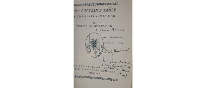 HUDDLESTON : The captain's table. A transatlantic log - Autographe, Edition Originale - Edition-Originale.com