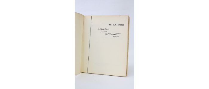 HUGNET : Ici la voix - Signed book, First edition - Edition-Originale.com