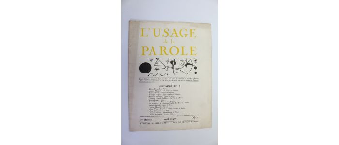 HUGNET : L'usage de la parole N°3 de la 1ère année - First edition - Edition-Originale.com