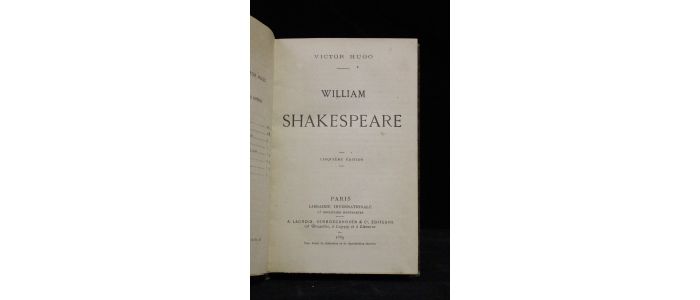 HUGO : William Shakespeare - Edition-Originale.com