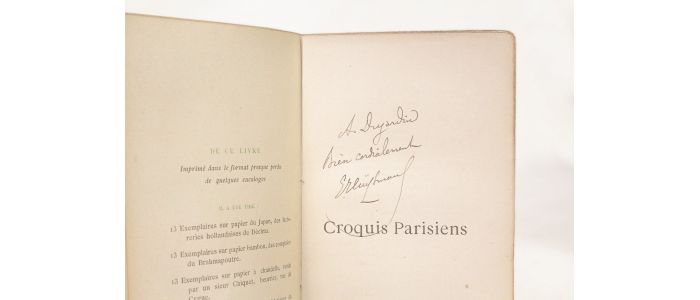 HUYSMANS : Croquis parisiens - Signed book, First edition - Edition-Originale.com