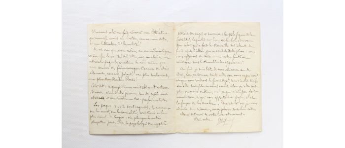 HUYSMANS : Lettre autographe signée à Camille Mauclair : « ah ! le foutu Dieu ! » - Signiert - Edition-Originale.com