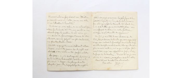 HUYSMANS : Lettre autographe signée à Camille Mauclair : « ah ! le foutu Dieu ! » - Autographe - Edition-Originale.com