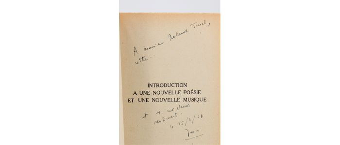 ISOU : Introduction à une nouvelle poésie et à une nouvelle musique - Autographe, Edition Originale - Edition-Originale.com