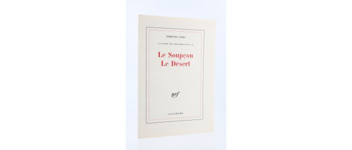 JABES : Le soupçon du désert. Le livre des ressemblances II - First edition - Edition-Originale.com