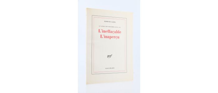 JABES : L'ineffaçable. - L'inaperçu - Edition Originale - Edition-Originale.com