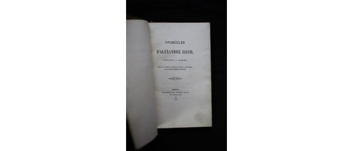 JACOB : Opuscules - Prima edizione - Edition-Originale.com